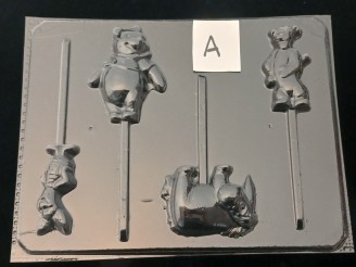 182sp Honey Bear Donkey Pig Tiger Chocolate Candy Lollipop Mold FACTORY SECOND